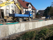Baustelle Strassenbefestigung Betonfertigteilarbeiten
